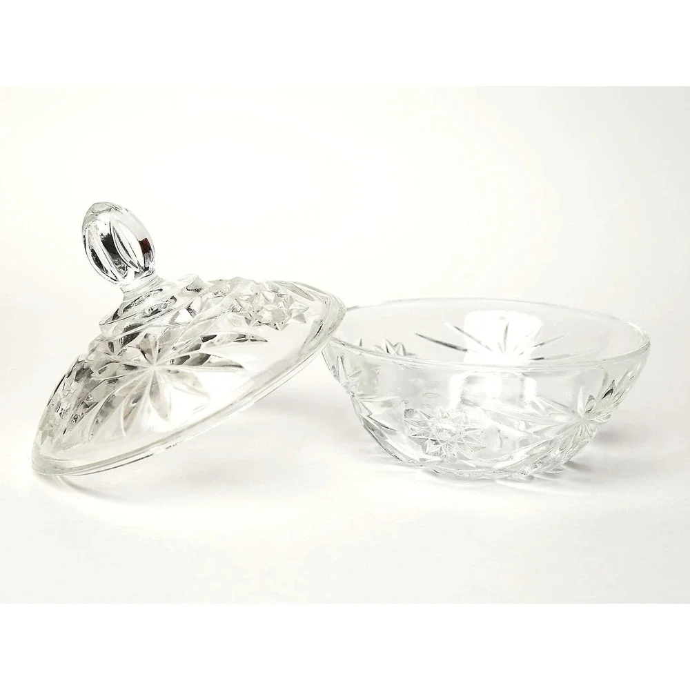 VTG Vintage Anchor Hocking‎ Star of David Starburst Candy Dish and Lid